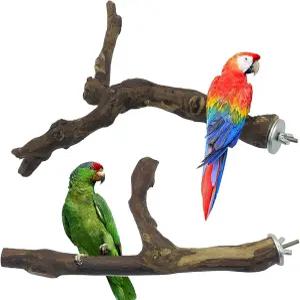 알라존 2 PCS 천연 포도 스틱 포크 버드 퍼치 스탠딩 씹는 새 장난감 앵무새 케이지 코카티 잉꼬 핀치용