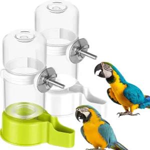 케이지 자동 새장용 조류 급수기 2pcs 4.73 Fl Oz 케이지용 플라스틱 노 어수선 새병 버디 코누어 러브버드