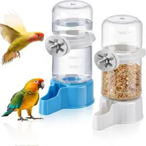 DAWZMR 2 PCS 자동 새장 물 디스펜서 잉꼬 앵무새 먹이기 매달기 음료