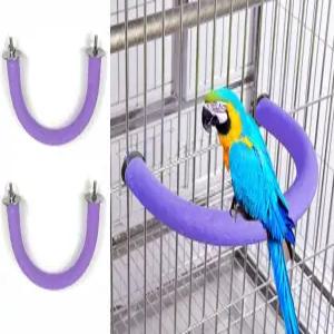2Pcs 6.1인치 보라색 U자형 거친 표면의 모래 막대 새가 일반에서 대형 사이트 회색 앵무새 잉꼬 마카오를