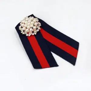 진주 보석 라인 브로치-네이비컬러 DG 패션브로치 앤틱브로치 큐빅브로치 리본브로치
