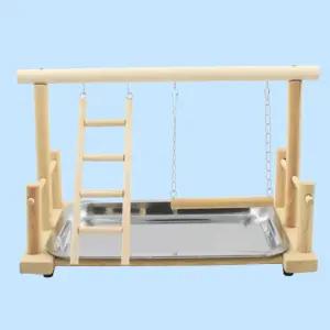 스탠드형 앵무새집 횟대 그네 앵무새 놀이터 원목 스탠드 새놀이대 파라키트 오리너스 장난감 새사다리 스