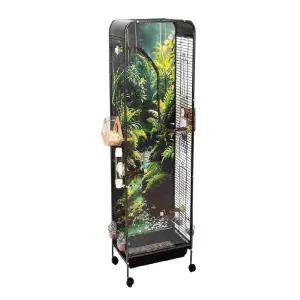 앵무새 대형새장 이동식 사육장 분리형 물통 청소 아크릴 애완 먹이통 케이지 조류 고리형 새