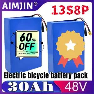 밧데리 호환 48V 13S8P 30000mAh 고용량 리튬 배터리 전동 스쿠터 자전거 산악 내장 30A BMS 250-1000W
