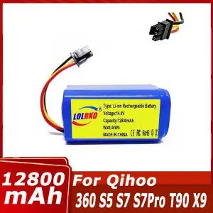 밧데리 호환 100%. Qihoo 360 S5 S7 T90 14.8v 12800mah 로봇 진공 청소기 배터리 팩 교체
