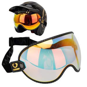 레트로 모터사이클 헬멧 쉴드 버블 바이저, PC 고글 렌즈 교체용 유니버설 오픈 페이스 풀 벨 모토-3 (REVO 레드)