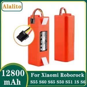 밧데리 호환 샤오미 1S 2S 로보락 S55 S60 S65 S50 S5 MAX S6 부품용 14.8V 12800mAh 로봇 청소기 교체 배