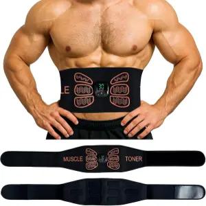 복근 자극 근육 토너 - 남녀용 EMS Ab 토닝 벨트 홈 헬스장 사무실 운동을 위한 복부 및 허리 트레이너