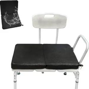 그렘즐록 샤워 시트 쿠션 등받이가 있는 이송 벤치 노인 목욕을 위한 부드러운 의자 패드 청소하기 쉽고