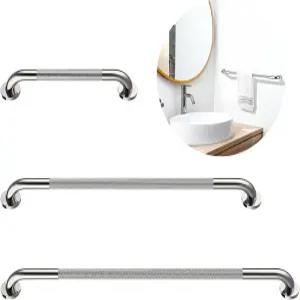 상업용 3팩 샤워 그립 바 문종 욕실 미끄럼 방지 핸디캡 밸런스 노인 부상자를 위한 안전 핸드 레일 블랙