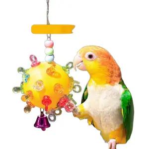 앵무새 장난감 깨무는 딸랑이 공 구멍 놀이 훈련 용품