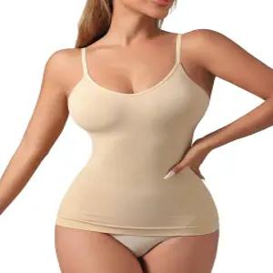USEASY 브라내장 쉐이프웨어 탱크탑 브이넥 심리스 복부보정 캐미솔