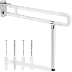 유청테크 접이식 화장실 그랩 바 29.5인치 플립업 핸디캡 노인 장애인을 위한 다리 미끄럼 방지 기능이