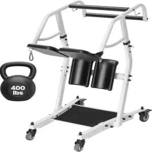 VEVOR 스탠드 보조 환자 트 노인 장애인을 위한 간편한 앉기식 이송 의자 - 조절 가능한 무릎 패드 PU 시트