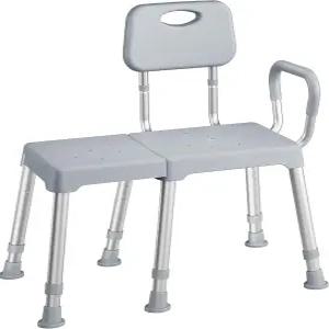 욕조용 홈랜드 이송 벤치 리버시블 등받이가 있는 튼튼한 샤워 미끄럼 방지 발 6개 높이 조절 가능한 노인