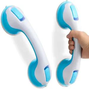 욕조와 샤워를 위한 그랩 바 노인 및 지누모 2팩 12인치 흡입 안전 의자용 탈착식 손잡이 드릴링 도구 없음