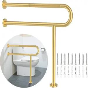 화장실 지지 레일 31.3배 31.5인치 욕실용 문종 미끄럼 방지 골드 핸디캡 그립 바 다리가 있는 스테인리스