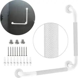 앵글 그랩 바 - 16x16 인치 스테인리스 스틸 너들 화장실 손잡이 벽걸이형 욕실 핸디캡 안전 레일 노인
