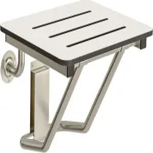 스타드릭스 18인치 x 16인치 ADA 호환 페놀릭 화이트 접이식 샤워 시트 벤치 스테인리스 스틸 지지대가