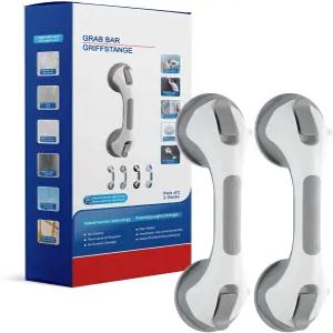 테일링크 샤워 그랩 바 흡입 컵 12인치 욕조용 2팩 노인 및 위한 욕실 안전 그립 핸들 난간 탈착식 방수