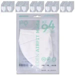 이든 에어핏 보건용 황사마스크 KF-94 새부리형 미세먼지 마스크 성인용 화이트 50개