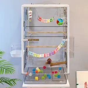 아크릴 새장 대형 장식 중형 사육장 표준 횃대 2단 놀이터