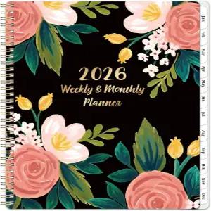 2026 플래너 - 주간 및 월간 플래너/캘린더 1월 26일 12월 8.5인치 x 11인치 탭 강력한 트윈 와이어 바인딩
