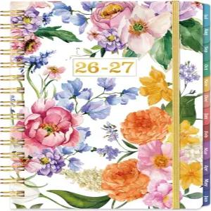 플래너 2026-2027 - 학사 2026년 7월 2027년 6월 주간 및 월간 연도 캘린더 8.4 x 6.3 컬러풀 탭 탄력