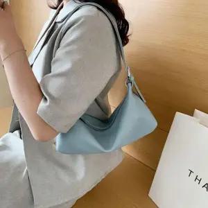 여자 모던 소프트 레더 미니 바게트백 숄더백 가방