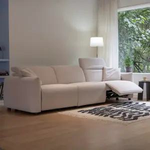 라떼 패브릭 3인 리클라이너 소파 + 패브릭 쿠션 2개