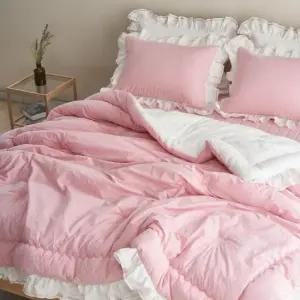 침구세트 더크린 살랑살랑 60수 고밀도 차렵이불 SS핑크 단품