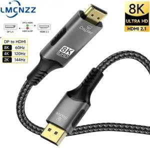 비디오변환 8K 60Hz DP to HDMI 21 호환 케이블 디스플레이포트 HD 어댑터 디스플레이 포트 비디오 오디오
