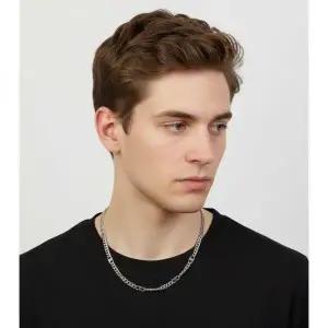 26SS TRIOMPHE SMALL GOURMETTE NECKLACE IN BRASS WITH RHODIUM FINISH (460UR6BRA 36SI) (트리옹