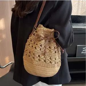 크로스백 숄더백 버킷백 수납 귀여운 라탄 복조리백