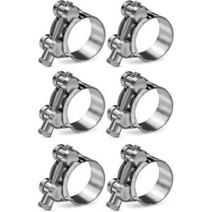 호스 클램프 304 스테인레스 스틸 배기 클램프 T 볼트 헤비 듀티 인터쿨러 용접 조정 가능한 파이프 튜브 클립 17 174mm 6