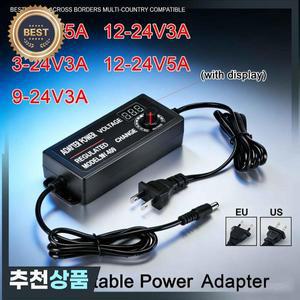 조정  전원 공급 장치 어댑터 AC-DC 3V 9V 12V 24V 3A 5A 디스플레이 화면이   전압 조절 호버보드