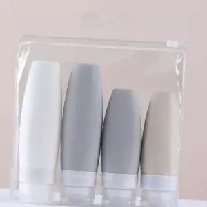 ( )여행용 실리콘 리필 용기 4개입 샴푸 소분 튜브 휴대용 공병