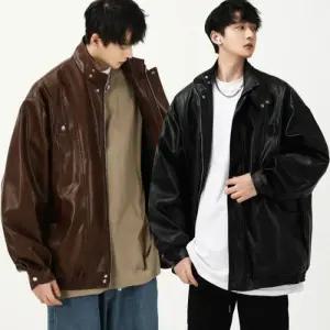 [다잇템]남자 겨울 패션 광택 밑단 밴딩 라이더 자켓