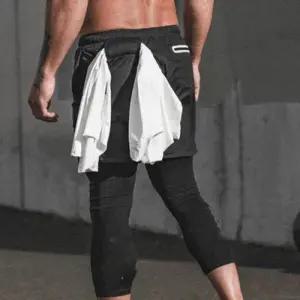 [다잇템]남자 쫄바지 액티브 칠부 운동 하프팬츠 세트