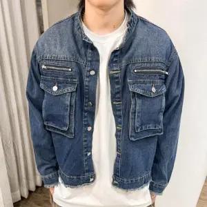 [다잇템]남자 차이나넥 밑단 수술컷팅 크롭 봄 청자켓