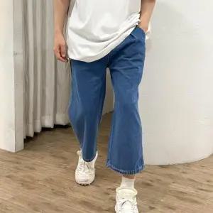 [다잇템]남자 7부 통바지 와이드핏 봄 20대 청바지