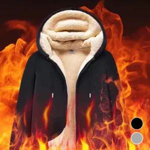 [다잇템]남자 겨울 블랙 그레이 양털 기모 후드집업