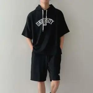 [다잇템]남자 여자 커플 스포티 트레이닝 반바지 세트