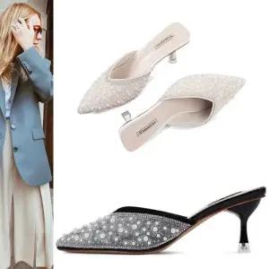 [카미엣뮤즈]진주 비즈 뮬 슬리퍼_KM23s058