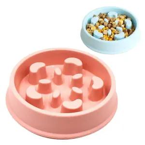 급체방지 반려동물 슬로우밥그릇 둥근형 급체방지 반려묘식기 반려견식기