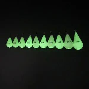 [하프클럽/]야광 봉돌 구멍 물방울 문어 쭈꾸미 채비 14호 4개입