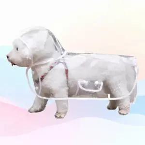 후드형 강아지 레인코트 전신 강아지 우비 투명 애견 방수