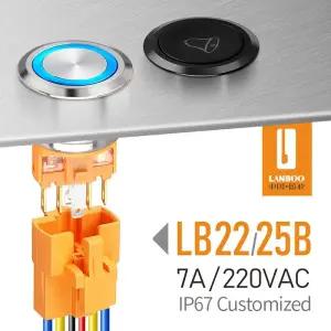 스위치풀러 키보드 키캡 리무버 LANBOO 2225mm 래칭순간 조명 기호 1NO1NC 푸시 버튼 스위치 LED 12V24V220