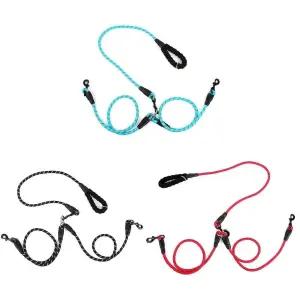 야간산책 리드줄 다견 두마리 산책줄 야간산책 리드줄 더블리드줄 반려견