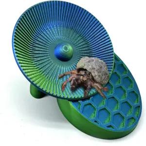 에르미트 크랩 햄스터 저빌을 위한 클라이밍 플랫폼 탱크 액세서리가 있는 러닝 휠 장난감